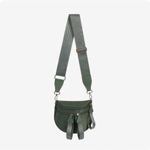 Green Crossbody Bag with Adjustable Strap